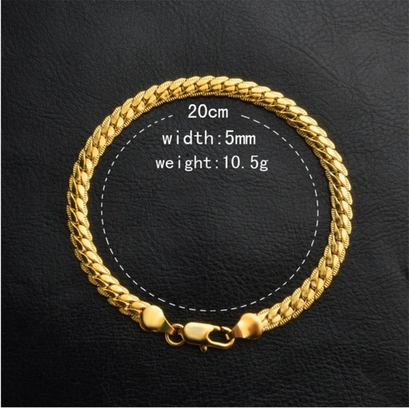 NEW Unisex 18K Yellow Gold Plated Bracelet - Picture 3 of 5